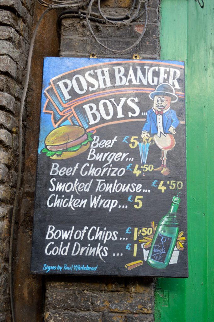 If you like your bangers, you can't miss the Posh Banger Boys at Borough Market. (Credit: Samantha Sault)