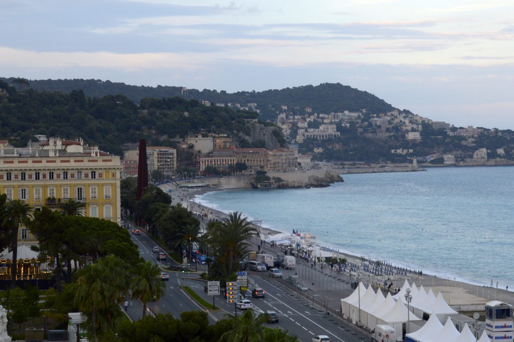 Nice in the evening, as seen from our hotel room's terrace. (Credit: Samantha Sault)